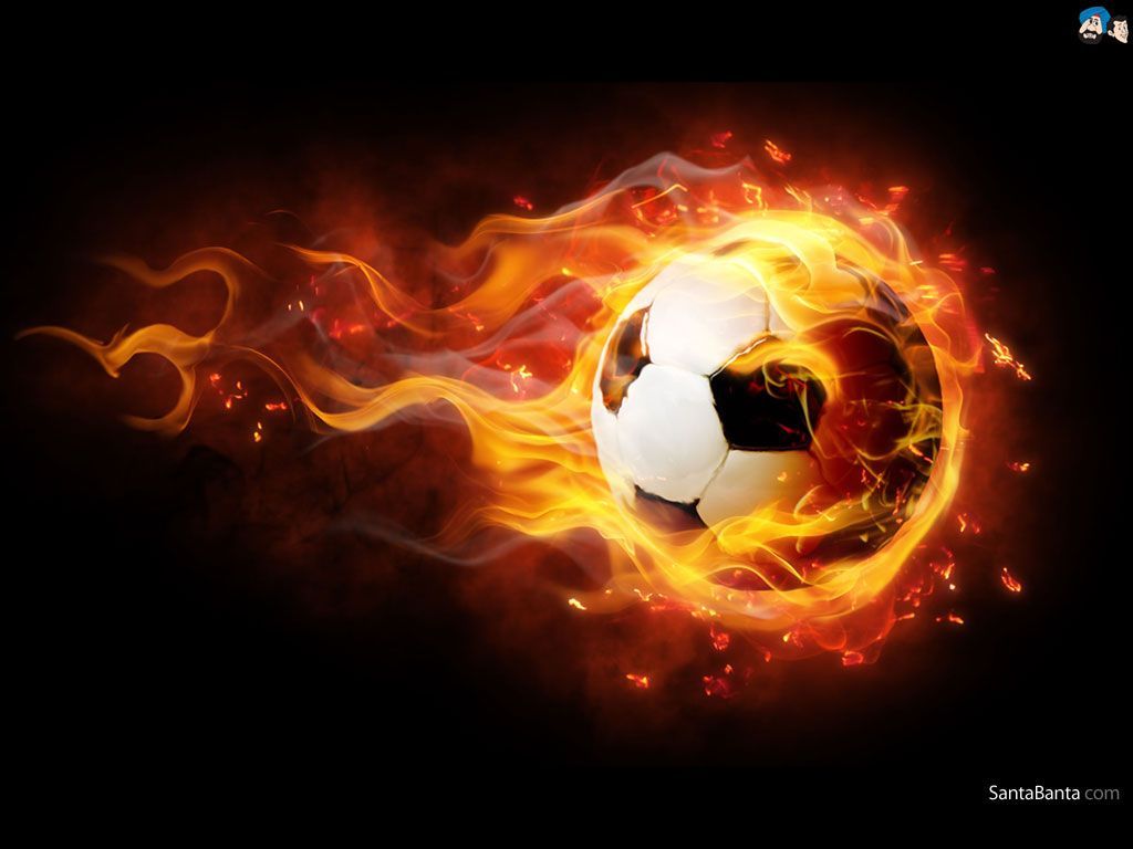 Pallone da calcio in fiamme, 1920x1080 Full HD, PC