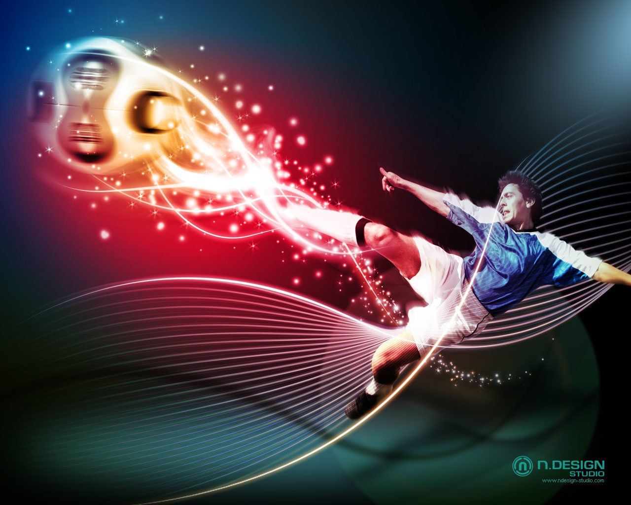 Pallone da calcio in fiamme, 1280x1024 HD, Desktop