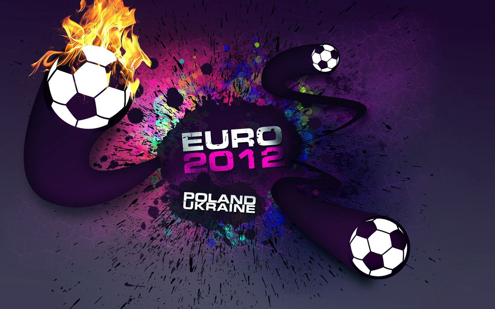 Pallone in fiamme Euro 2012, 1680x1050 HD, ROG Asus Laptop