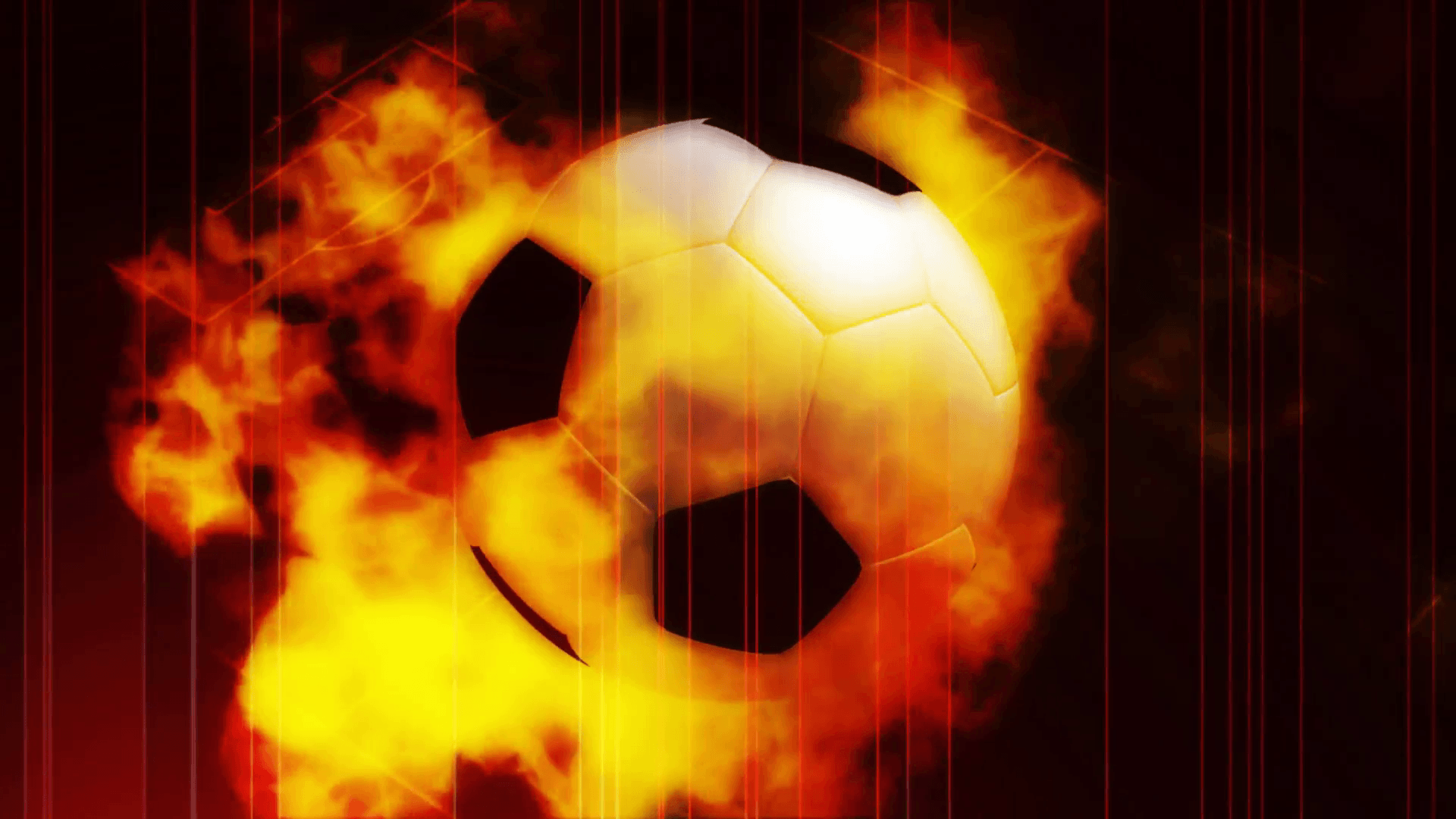 Pallone da calcio in fiamme, 3200x1576 QHD, Laptop