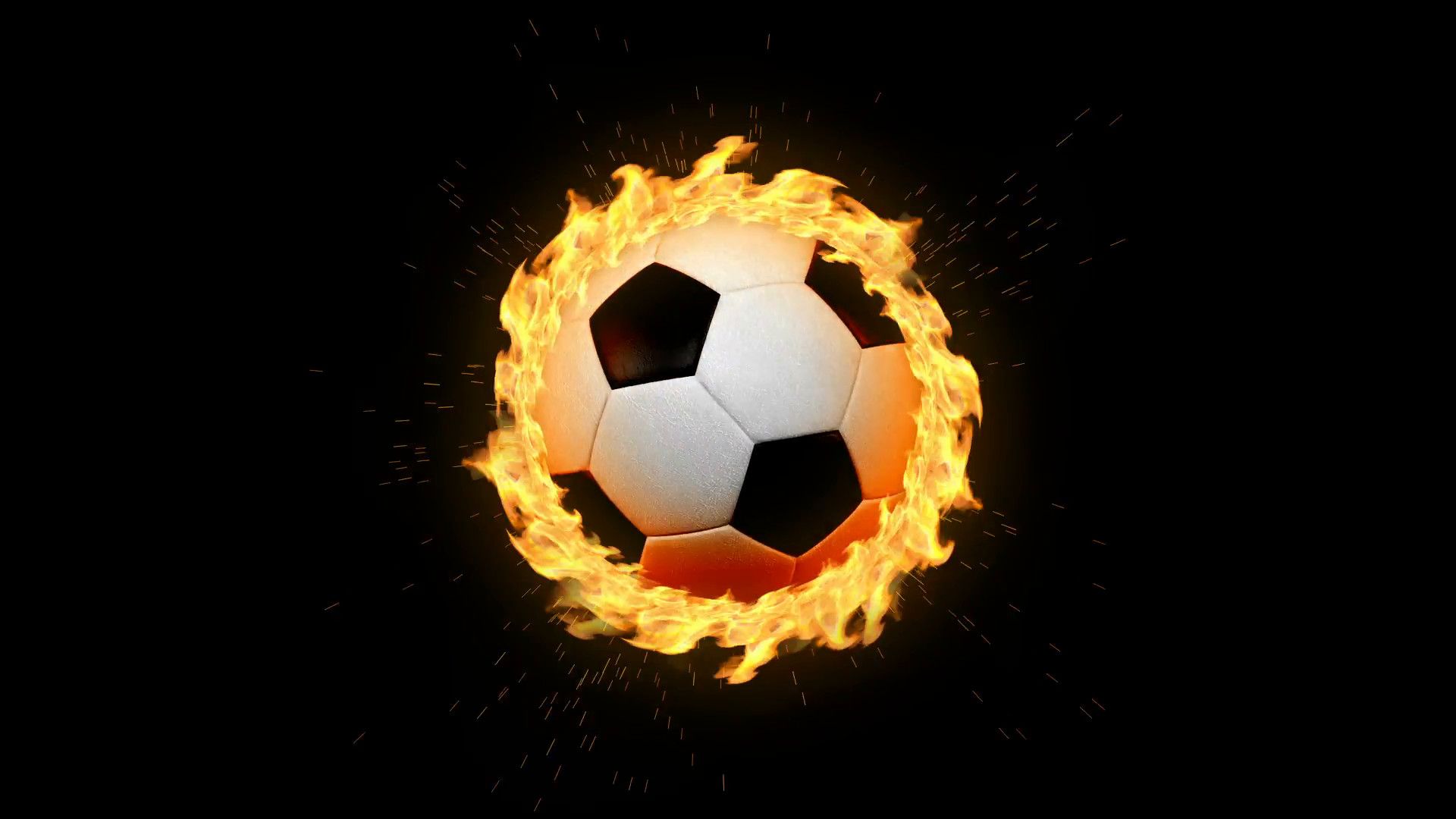 Pallone da calcio in fiamme, 1100x1100 HD, Desktop