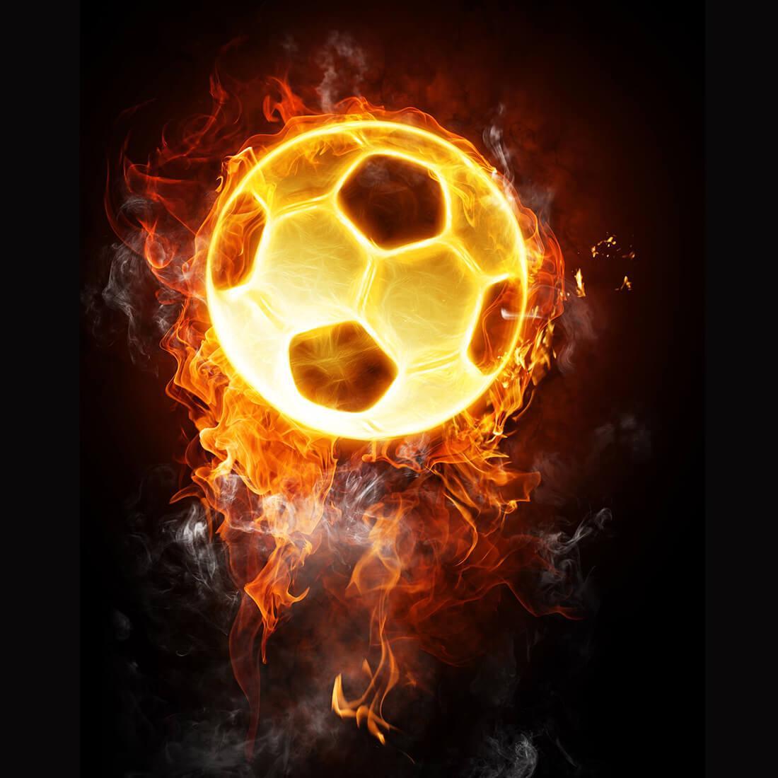Pallone da calcio in fiamme, 900x900 HD, Laptop