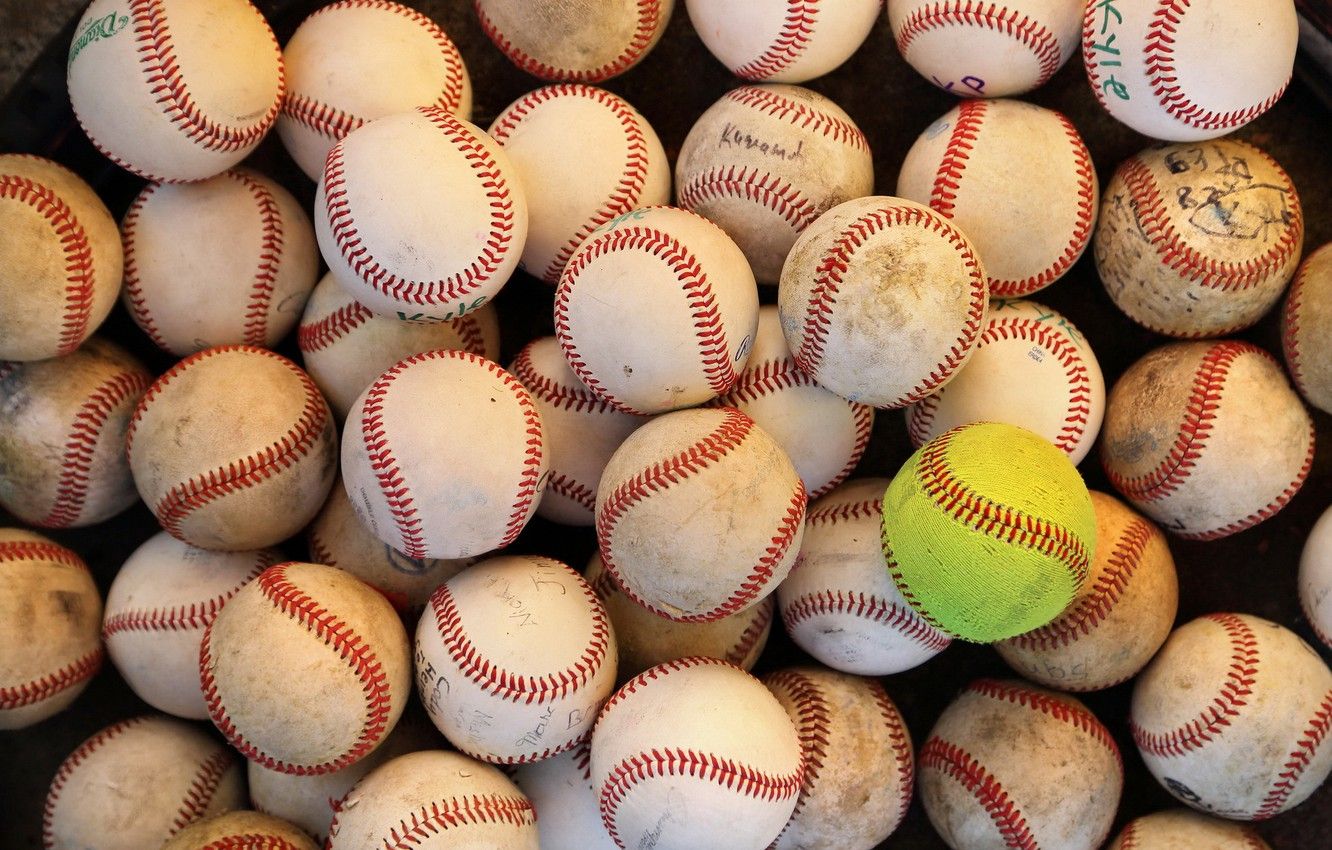 Palline da baseball e softball, 1332x850 HD, Desktop