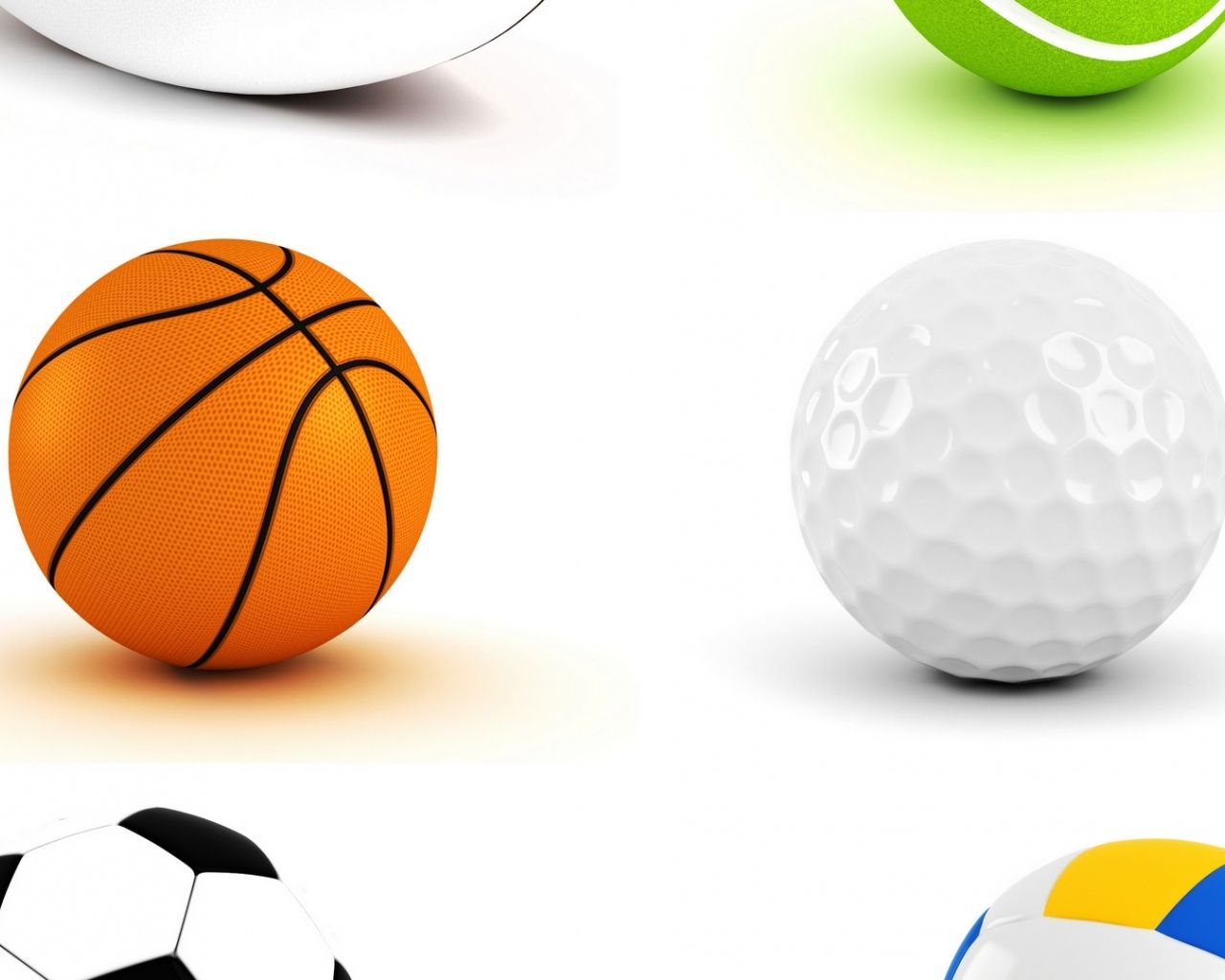 Palloni sportivi vari colori, 1280x1024 HD, Desktop
