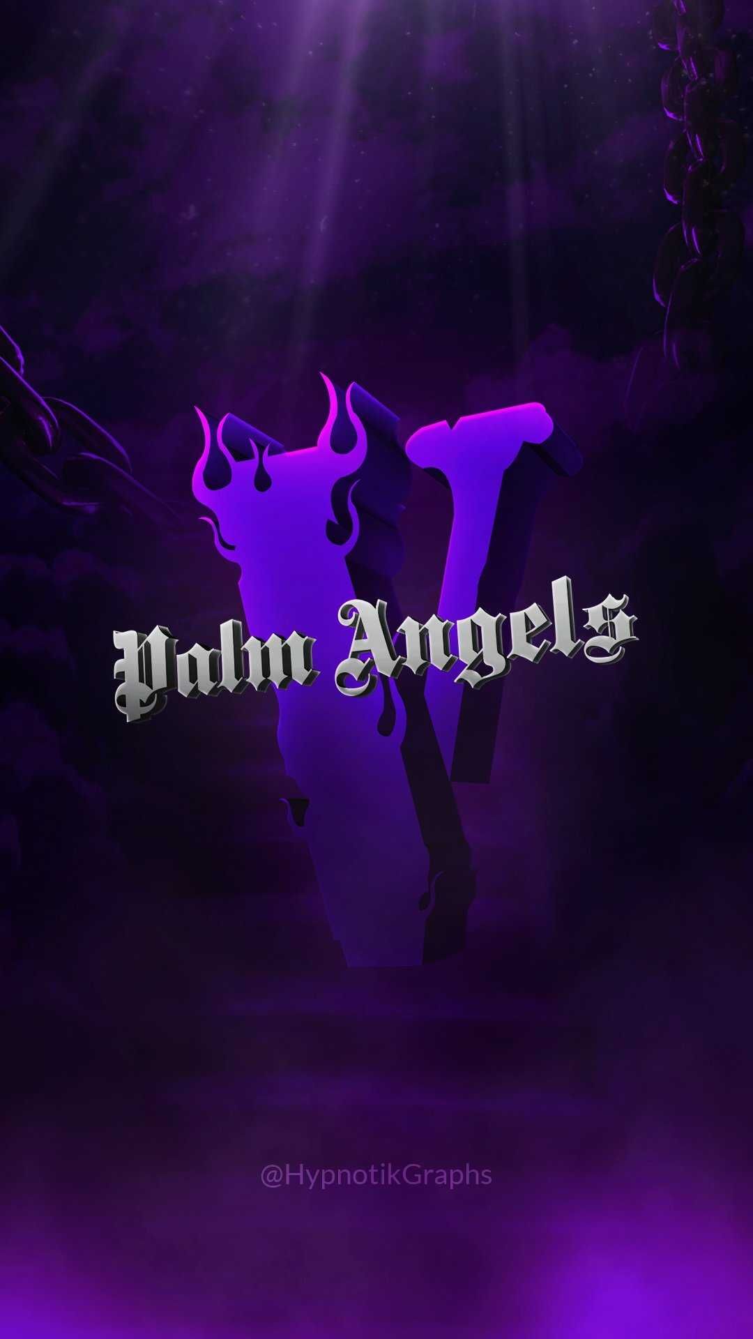 Logo Palm Angels viola, 1080x1920 Full HD Verticale, iPhone