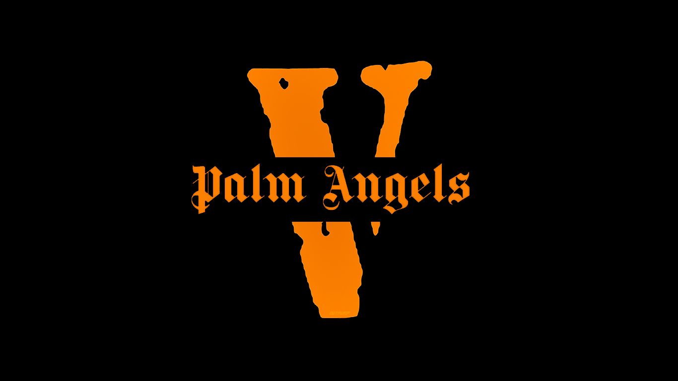 Logo Palm Angels arancione nero, 1366x768 720p, iMac