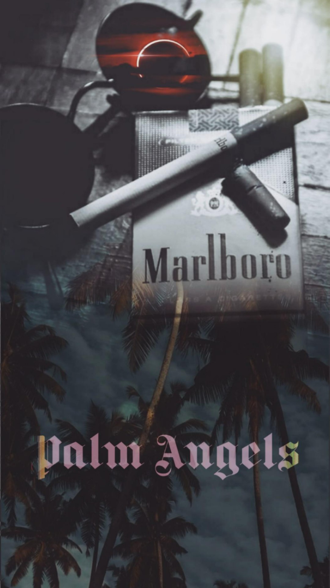 Marlboro sigarette Palm Angels logo, 1080x1920 Full HD Verticale, Smartphone