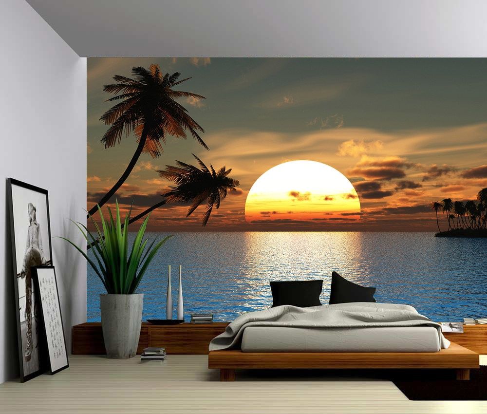Tramonto oceano palme camera letto, 1000x850 HD, iMac