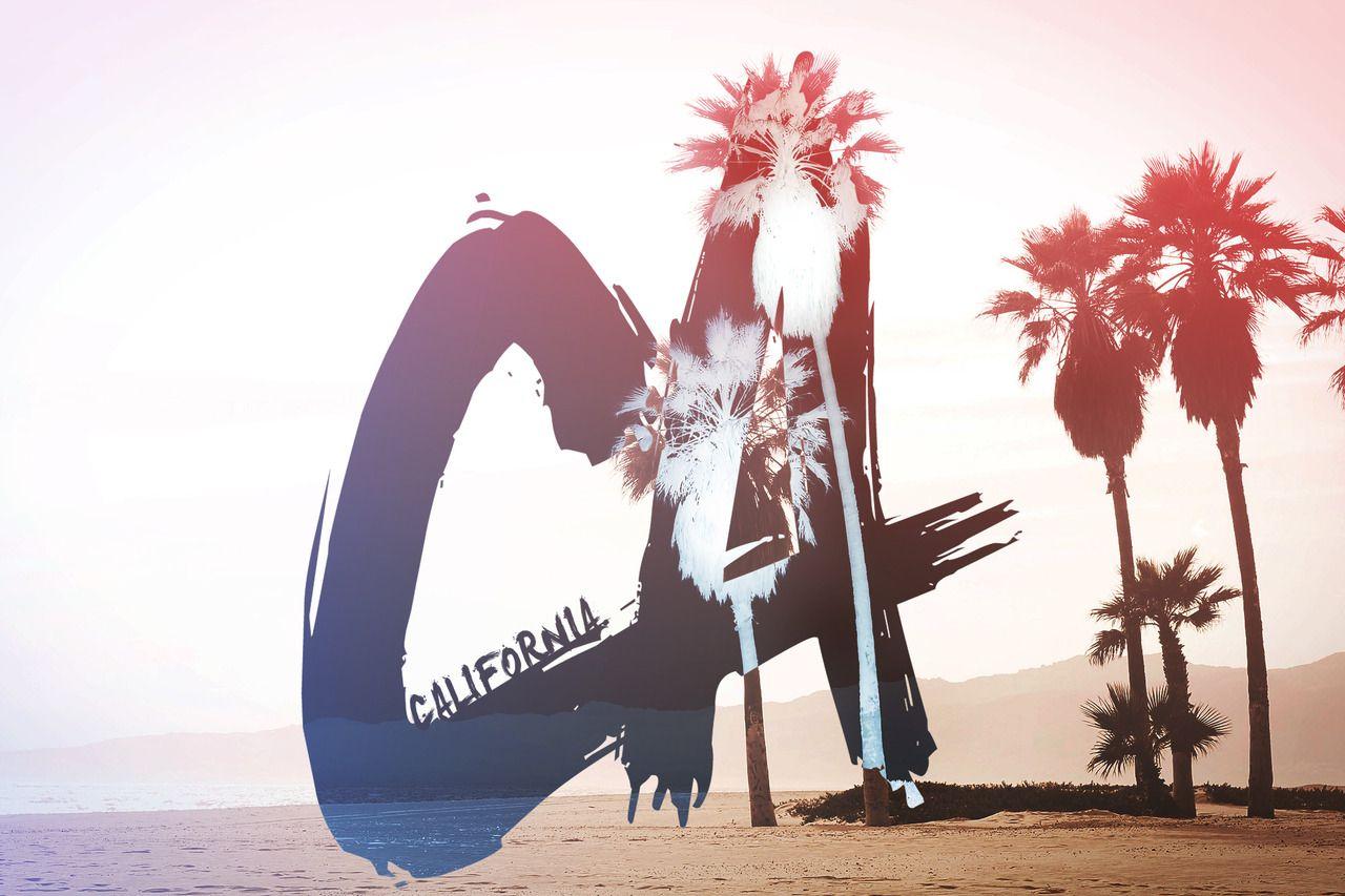 Palme spiaggia California logo, 1280x853 720p, Laptop