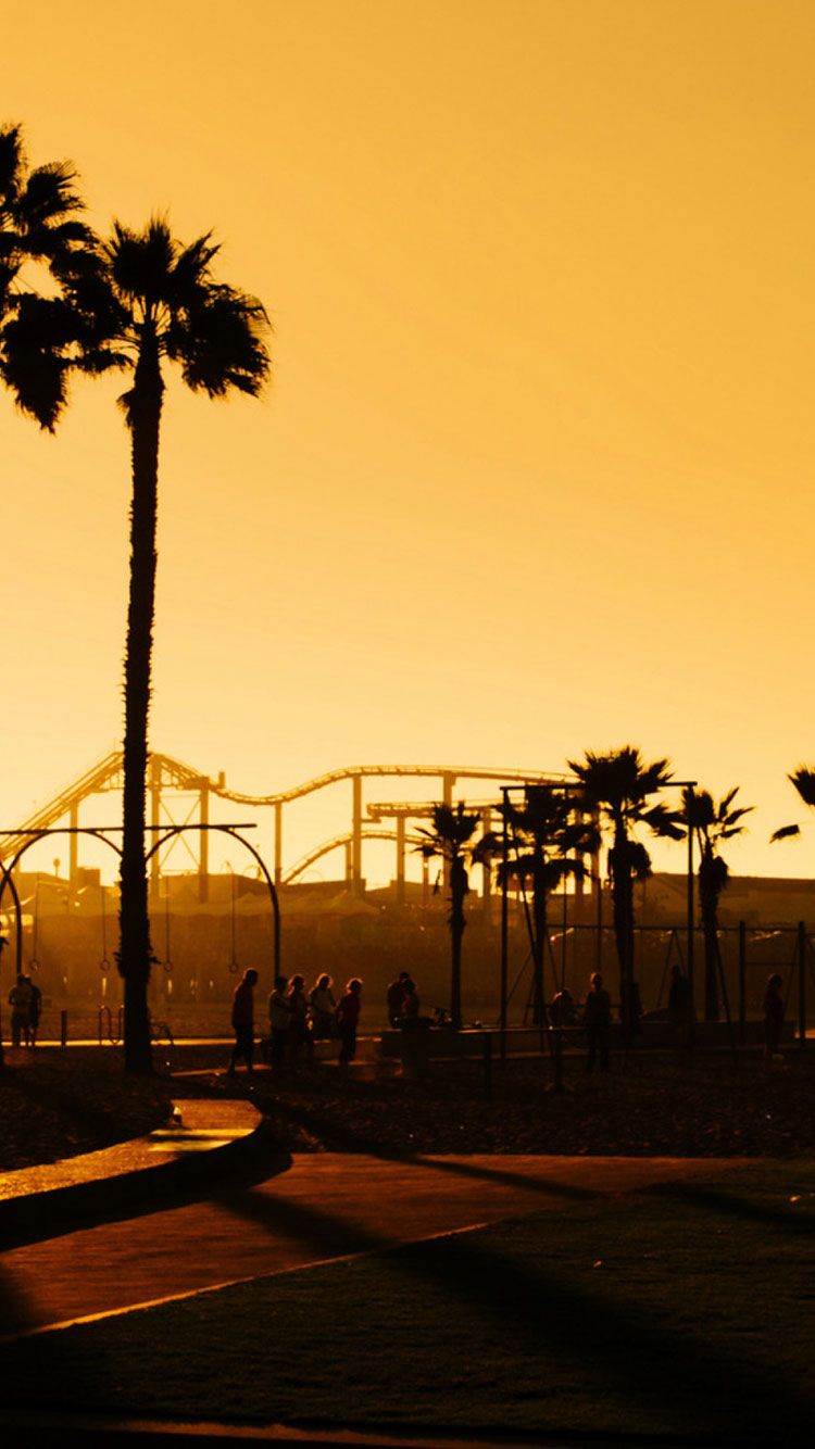 Molo Santa Monica al tramonto, 750x1334 Full HD Verticale, iPhone