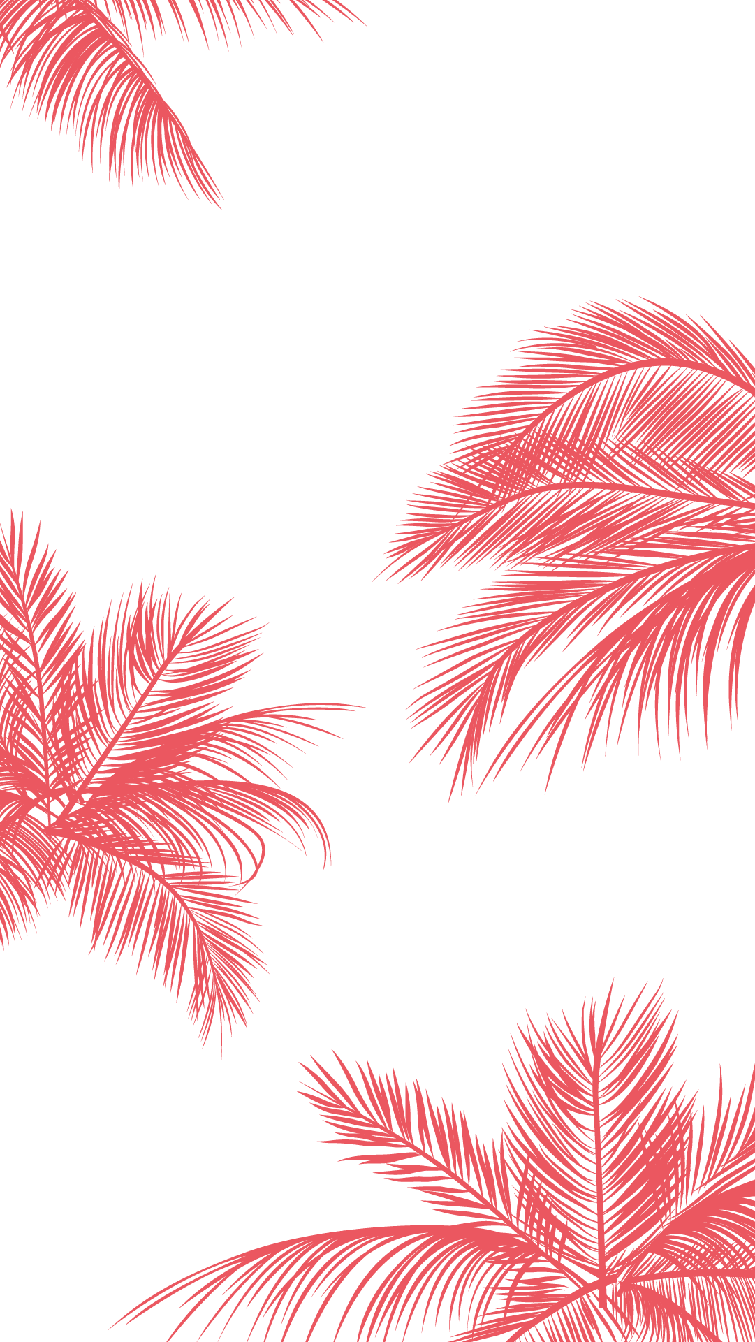 Palme rosa su sfondo bianco, 1081x1921 Full HD Verticale, Smartphone