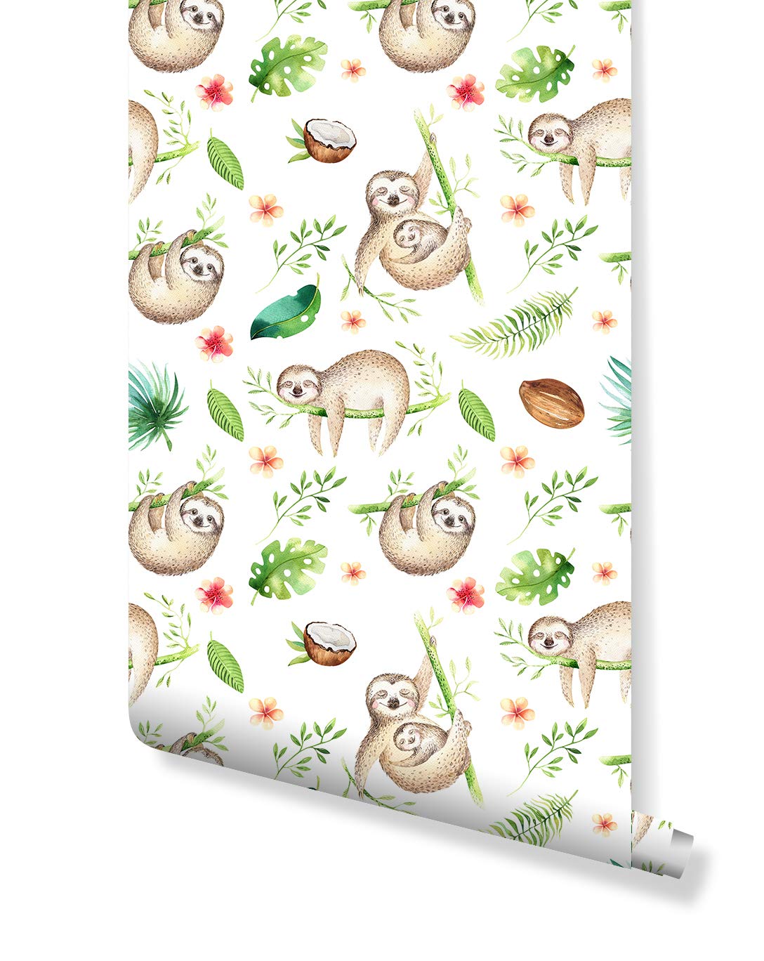 Bradipi carini con palme e cocco, 1088x1368 Full HD Verticale, Smartphone