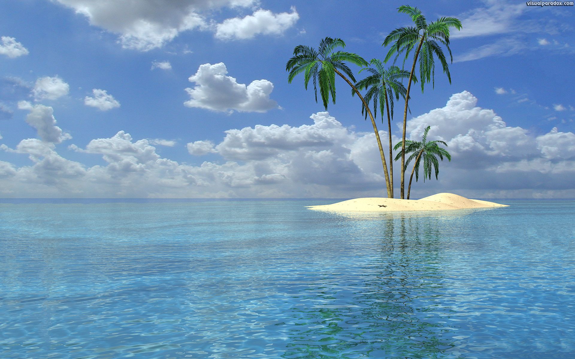 Isoletta con palme in mare, 1920x1200 Full HD+, Desktop