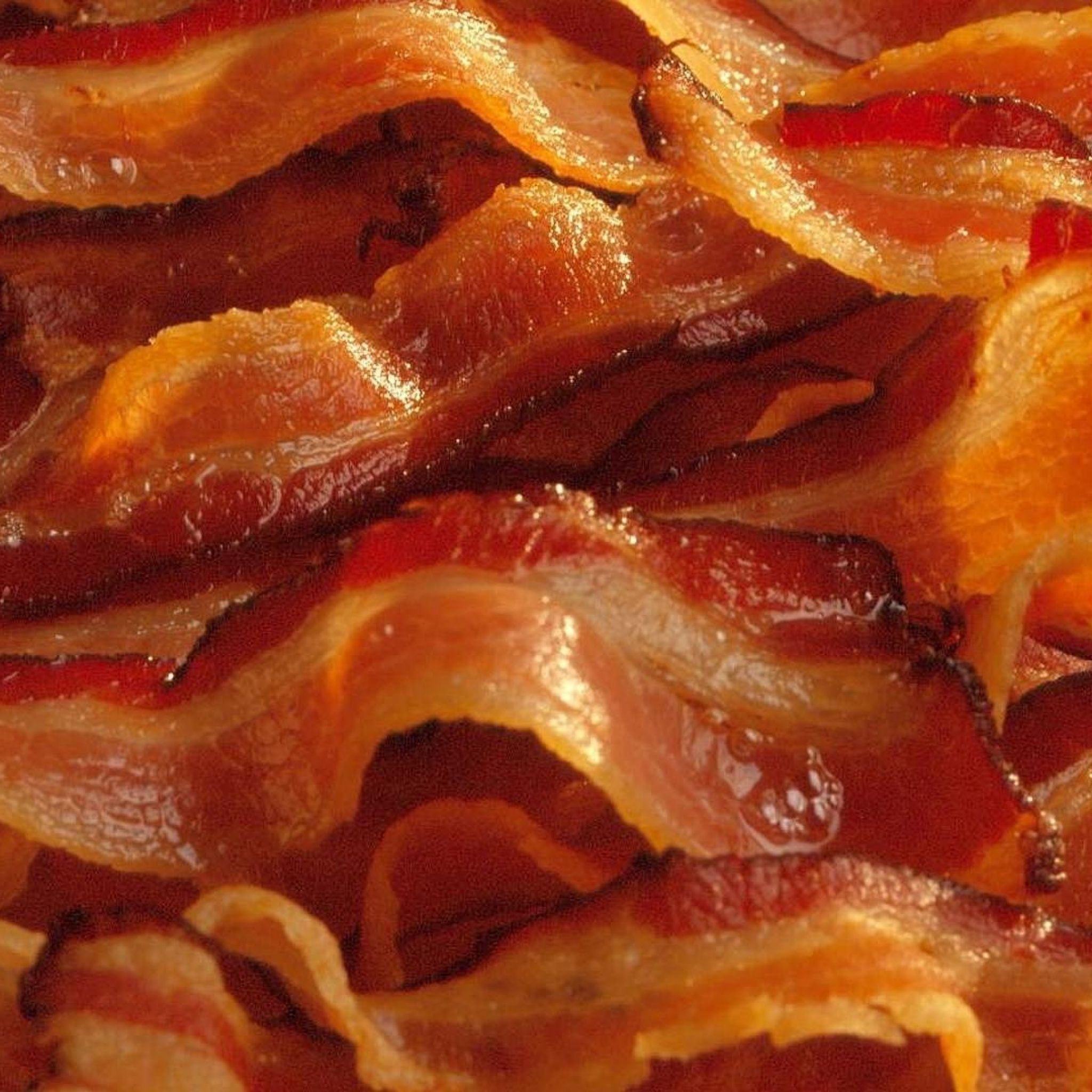 Strisce di pancetta cotta croccante, 2048x2048 alta risoluzione, PC Desktop