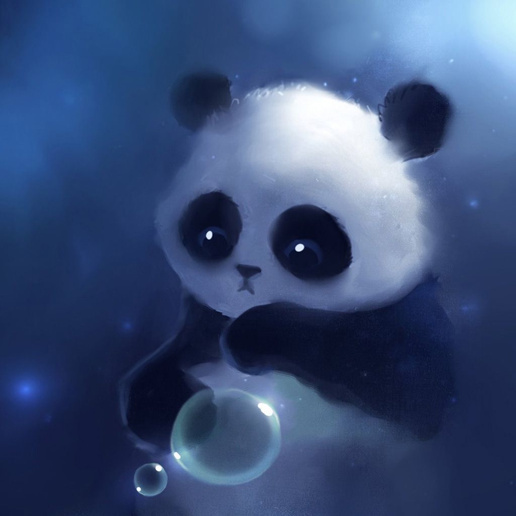 Panda carino con bolla, 1024x1024 HD, Desktop