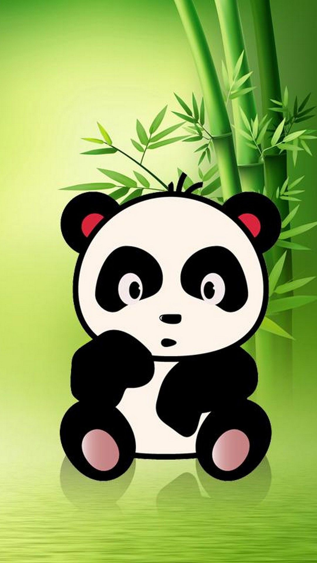 Panda carino cartone animato bambù, 1080x1920 Full HD Verticale, iPhone