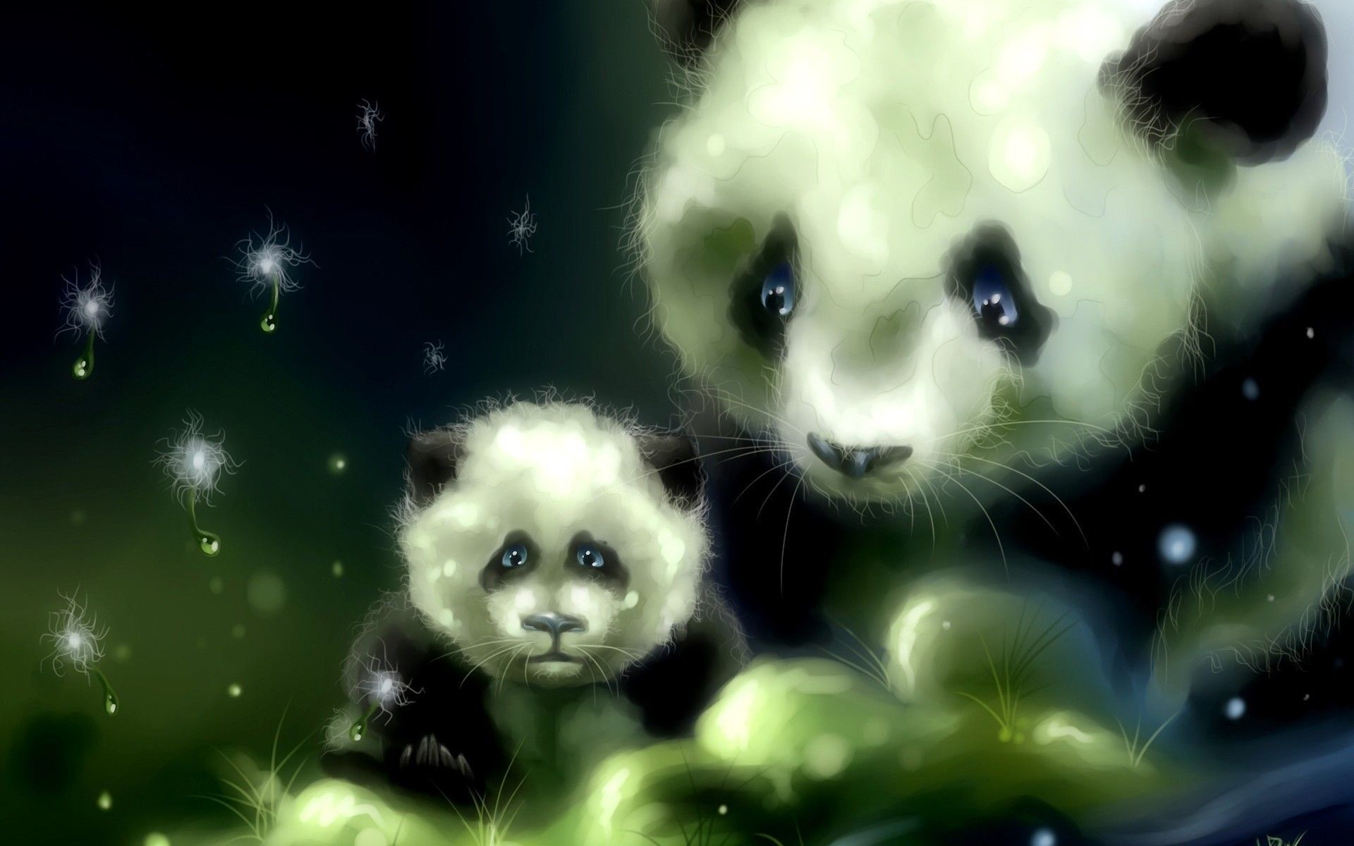 Panda madre e cucciolo, 1920x1200 Full HD+, Desktop