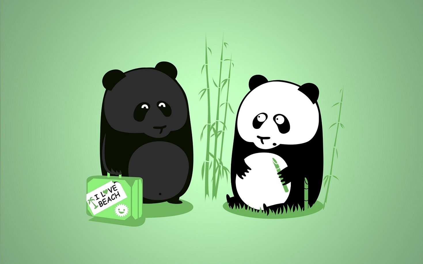 Tre panda cartoon carini, 1920x1080 Full HD 1080p, Desktop