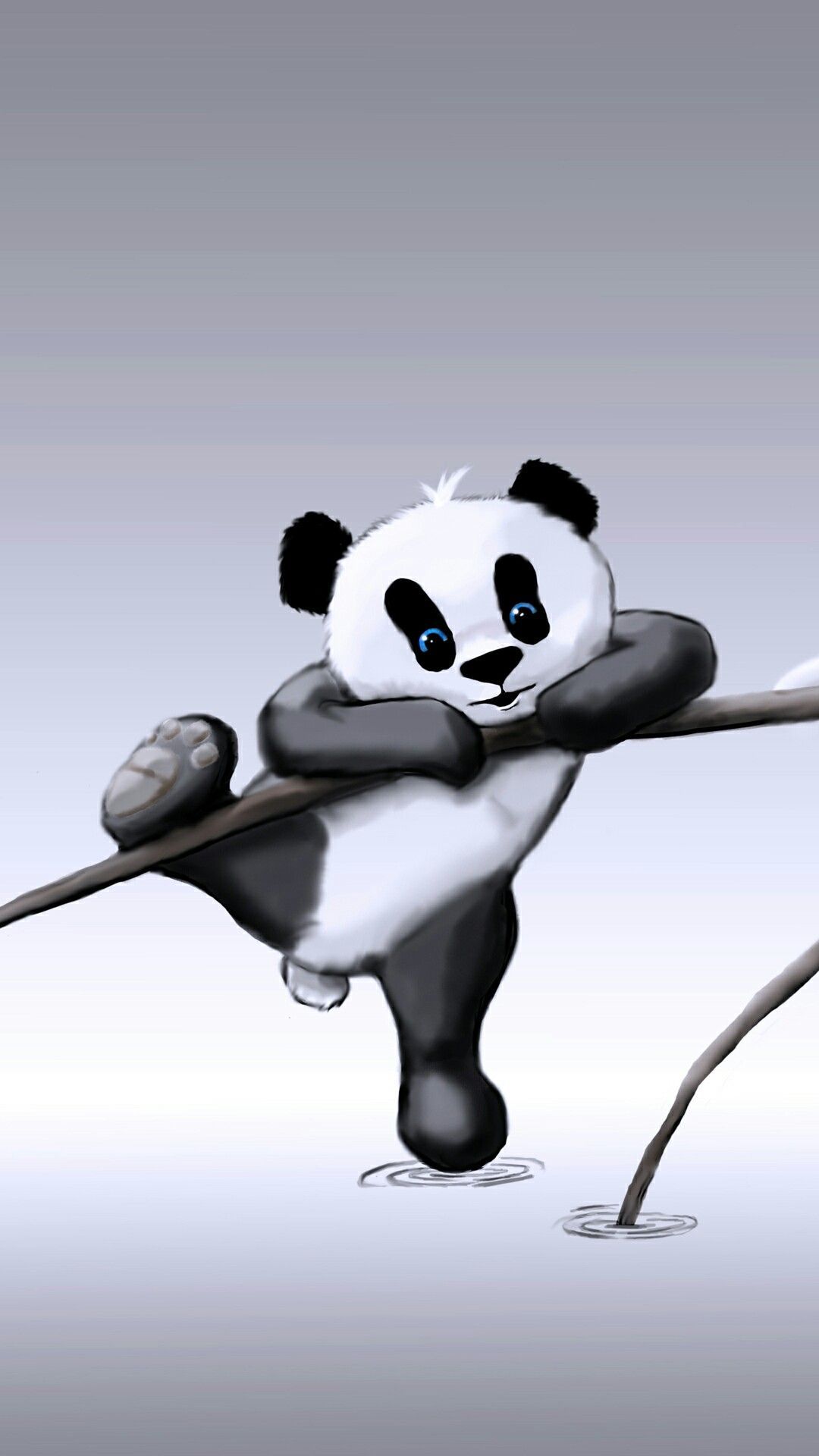 Panda anime carino su ramo, 1080x1920 Full HD Verticale, iPhone