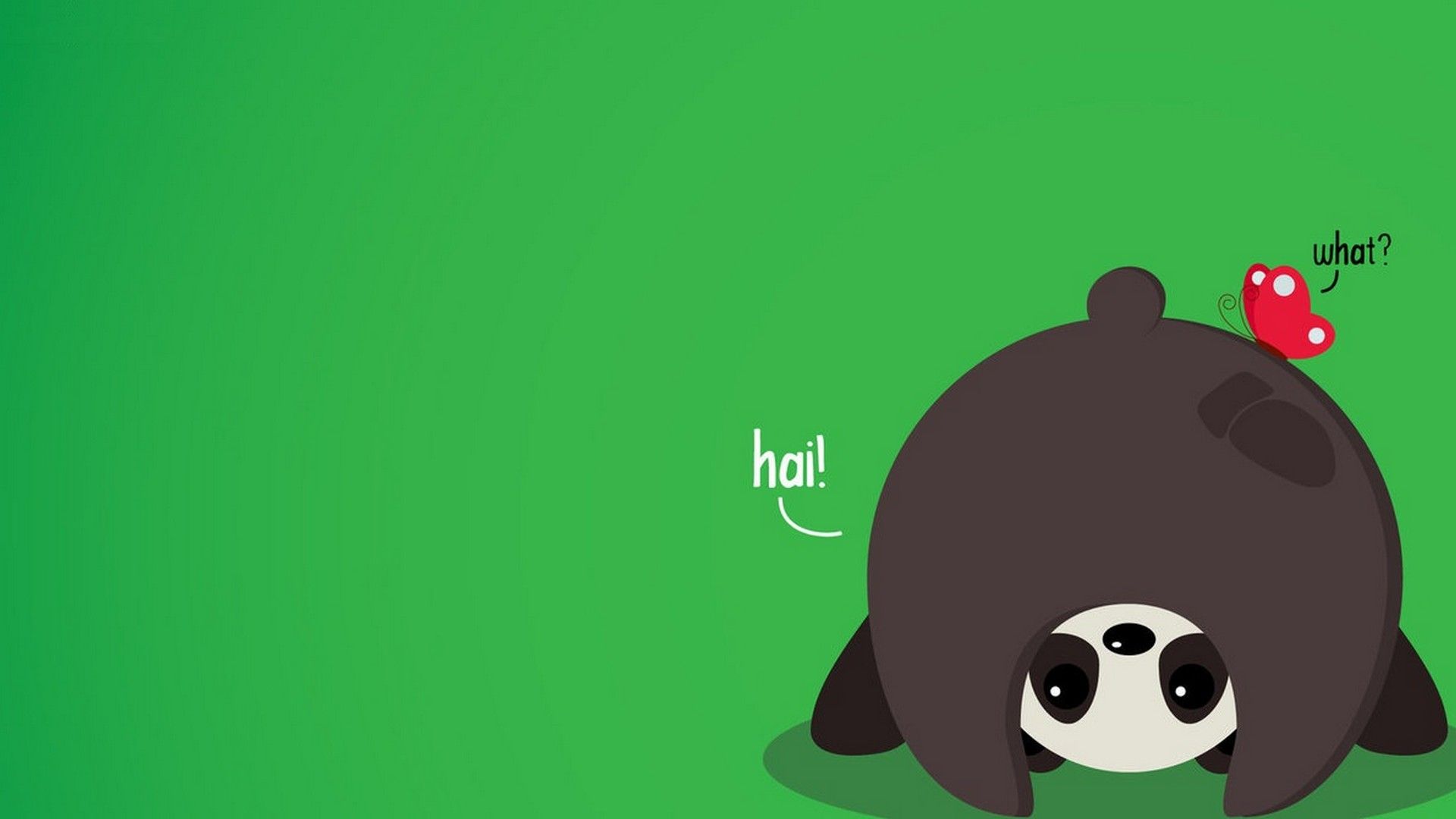 Panda carino sfondo verde, 1920x1080 Full HD 1080p, PC