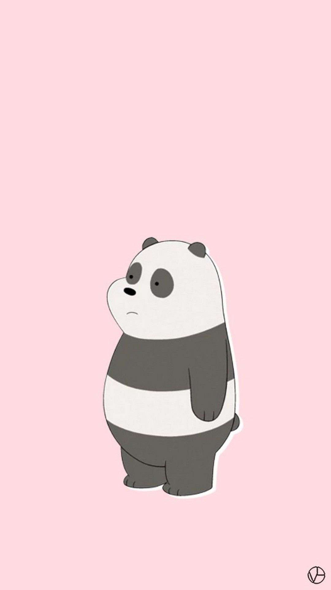 Panda cartone su rosa, 1080x1920 Verticale, Mobile