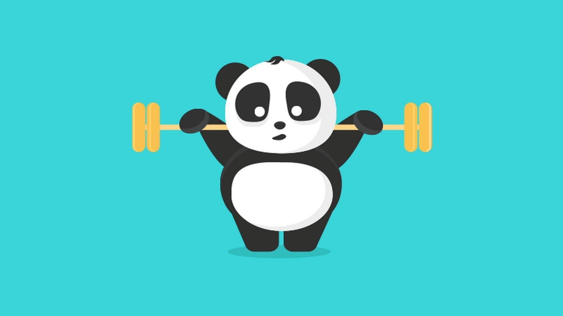 Panda cartone che solleva pesi, 1920x1080 1080p, Desktop