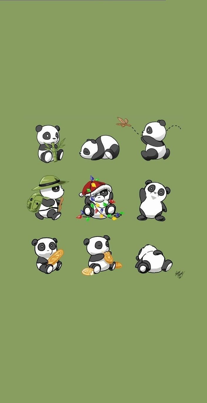 Panda kawaii bianco e nero, 1080x1920 Full HD Verticale, Smartphone