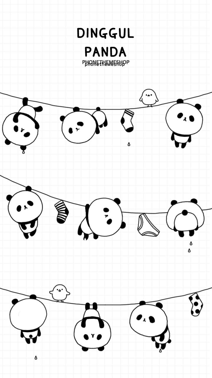 Panda kawaii con cuffie, 1080x1920 Verticale, Mobile