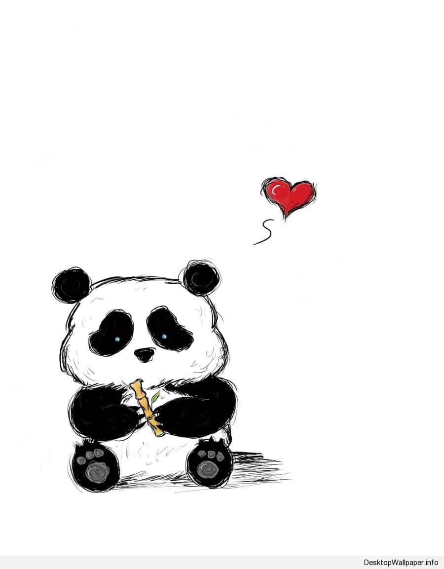 Panda kawaii tra erba blu, 1920x1080 Full HD, Desktop