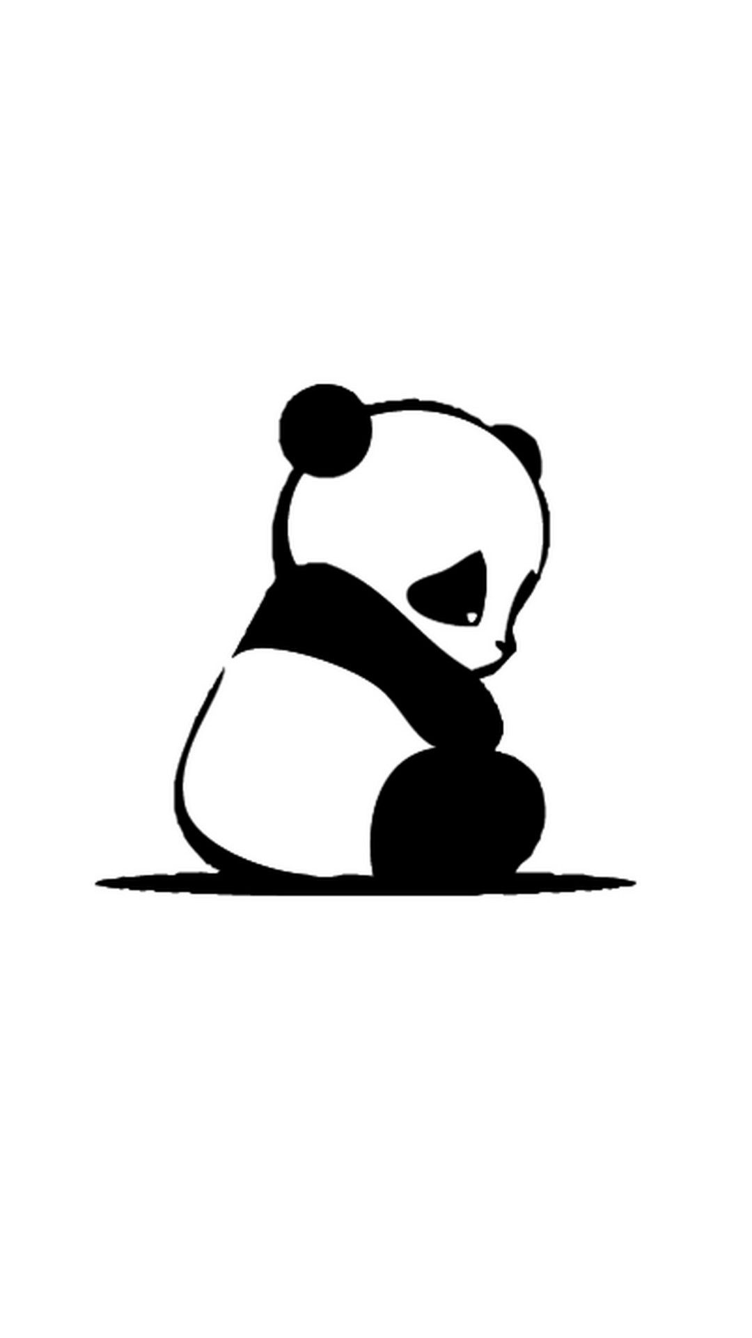 Panda kawaii bianco e nero, 1024x768 HD, Laptop
