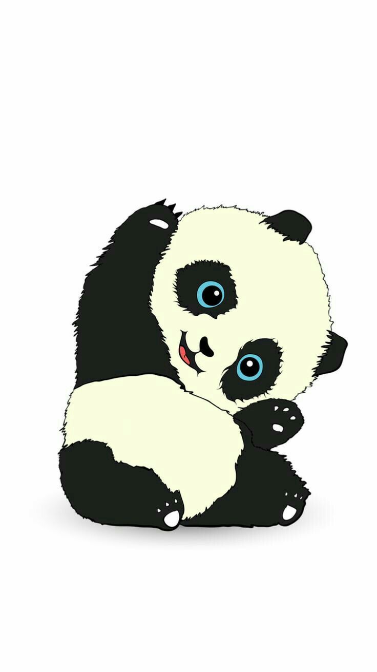 Panda cartone carino bianco nero, 736x1309 Full HD Verticale, iPhone