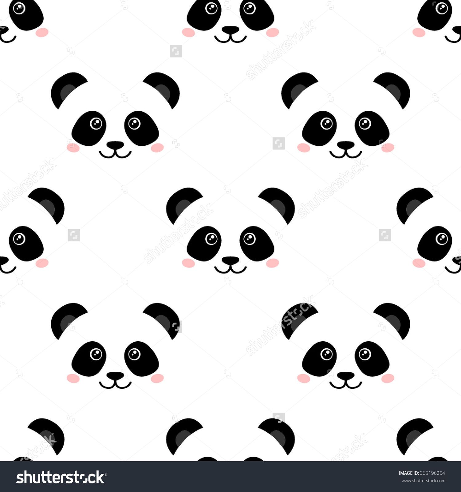 Pattern facce panda carini, 1500x1600 Verticale, Mobile