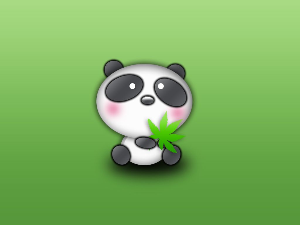 Panda cartone con foglia, 1024x768 HD, iMac