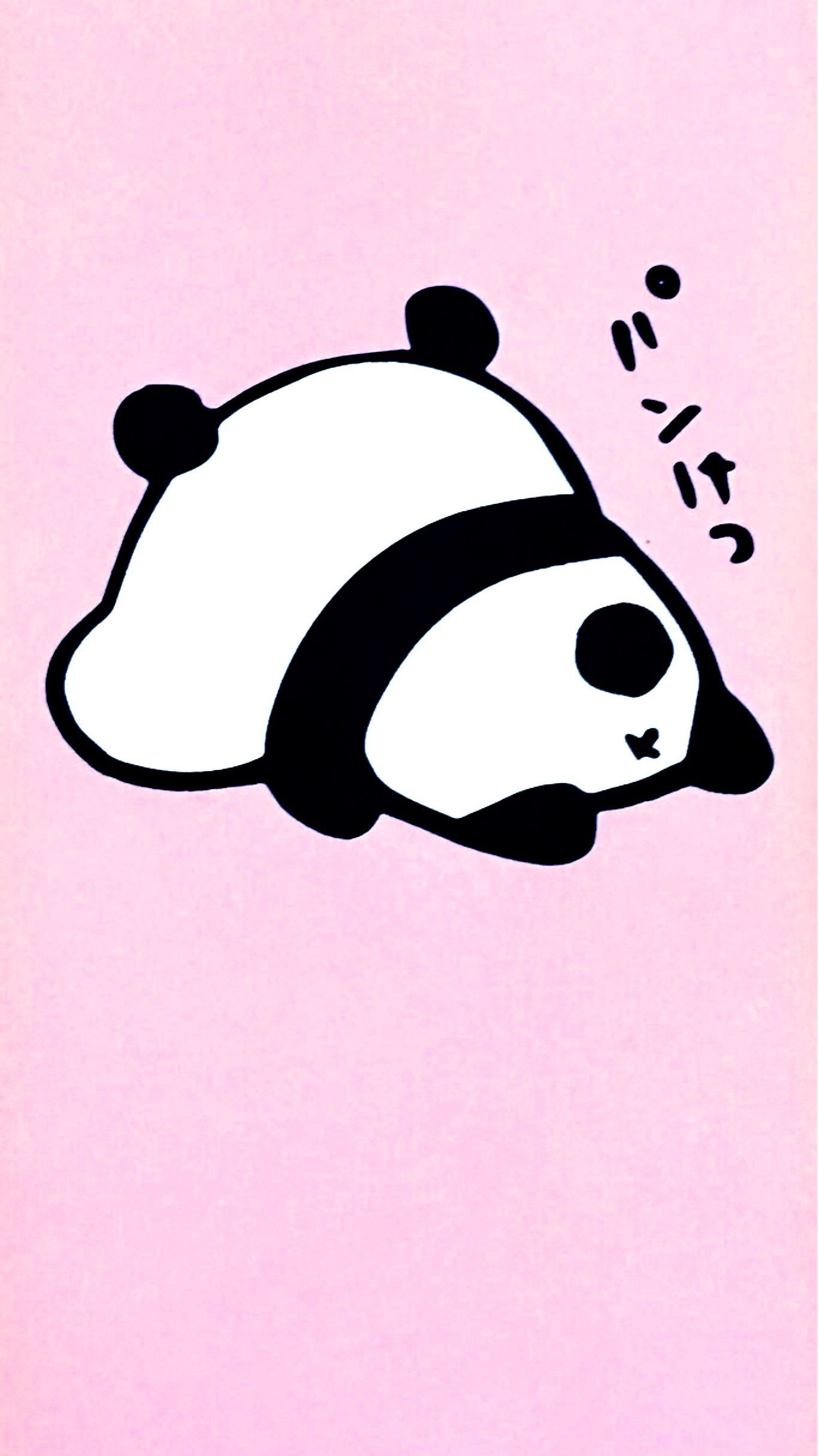 Panda cartone sdraiato rosa, 1367x2430 Verticale, Telefono