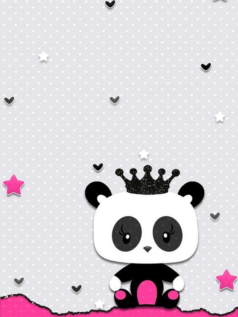Panda cartone con corona, 768x1024 Verticale, Mobile