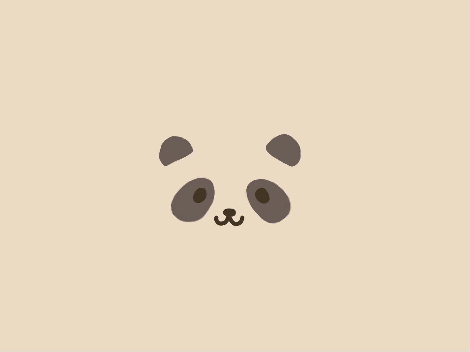 Panda cartone minimalista beige, 1600x1200 HD, Laptop