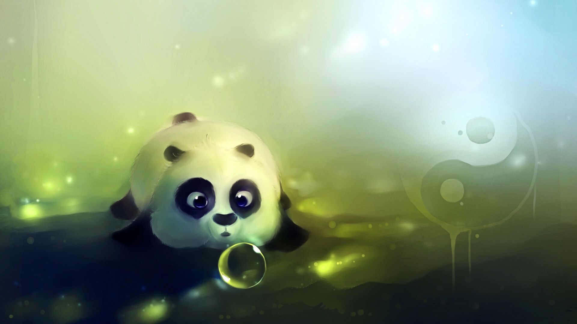 Panda cucciolo con bolla, 1920x1080 Full HD 1080p, Laptop