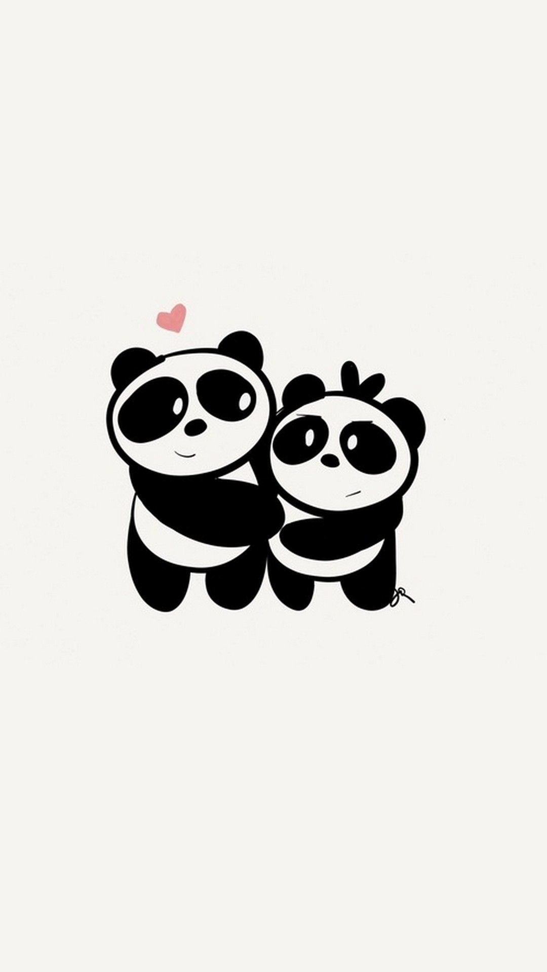 Coppia cartoon che si bacia, 1080x1920 Verticale, iPhone