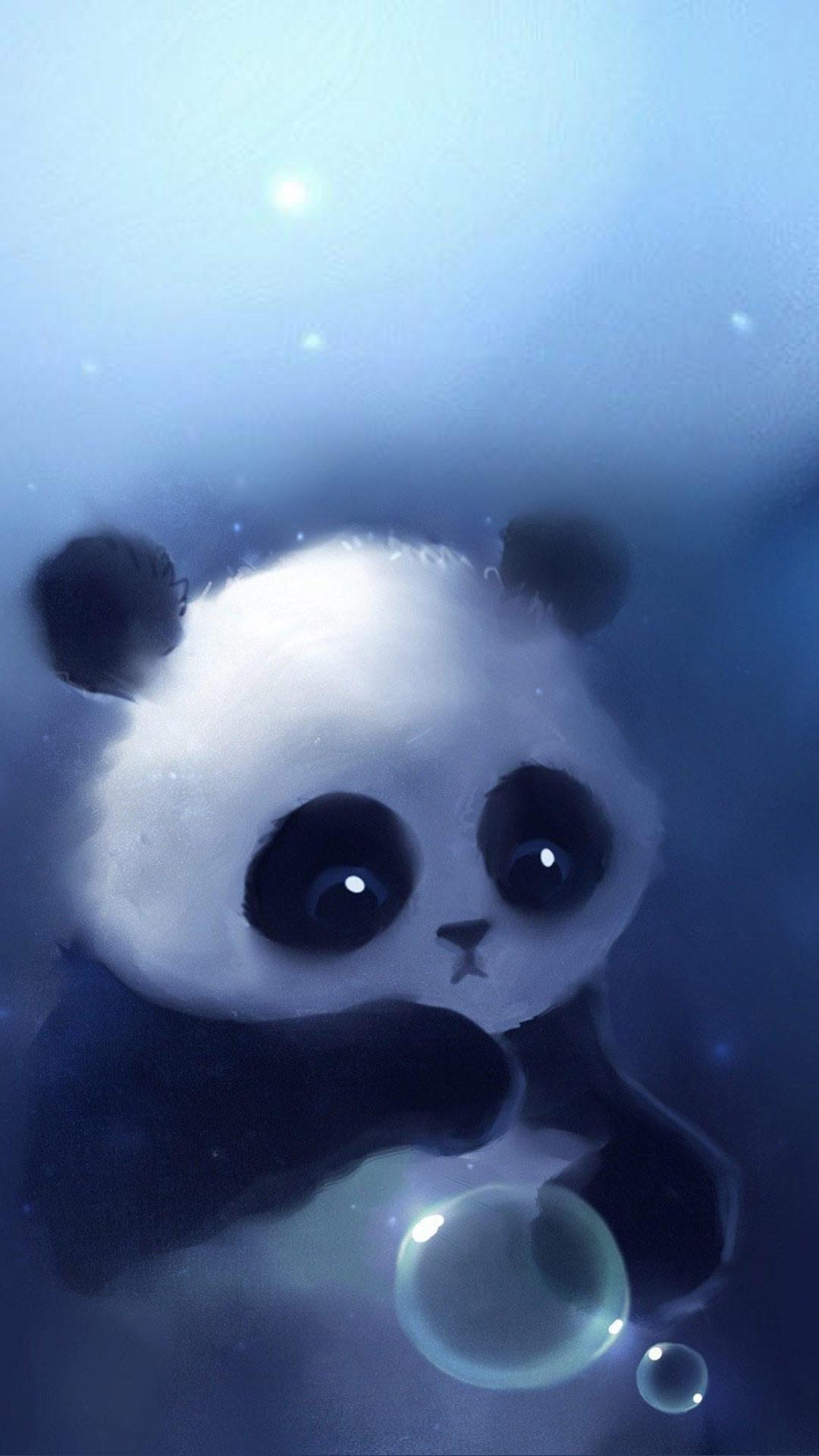 Cucciolo di panda con bolle, 1080x1920 Full HD Verticale, iPhone