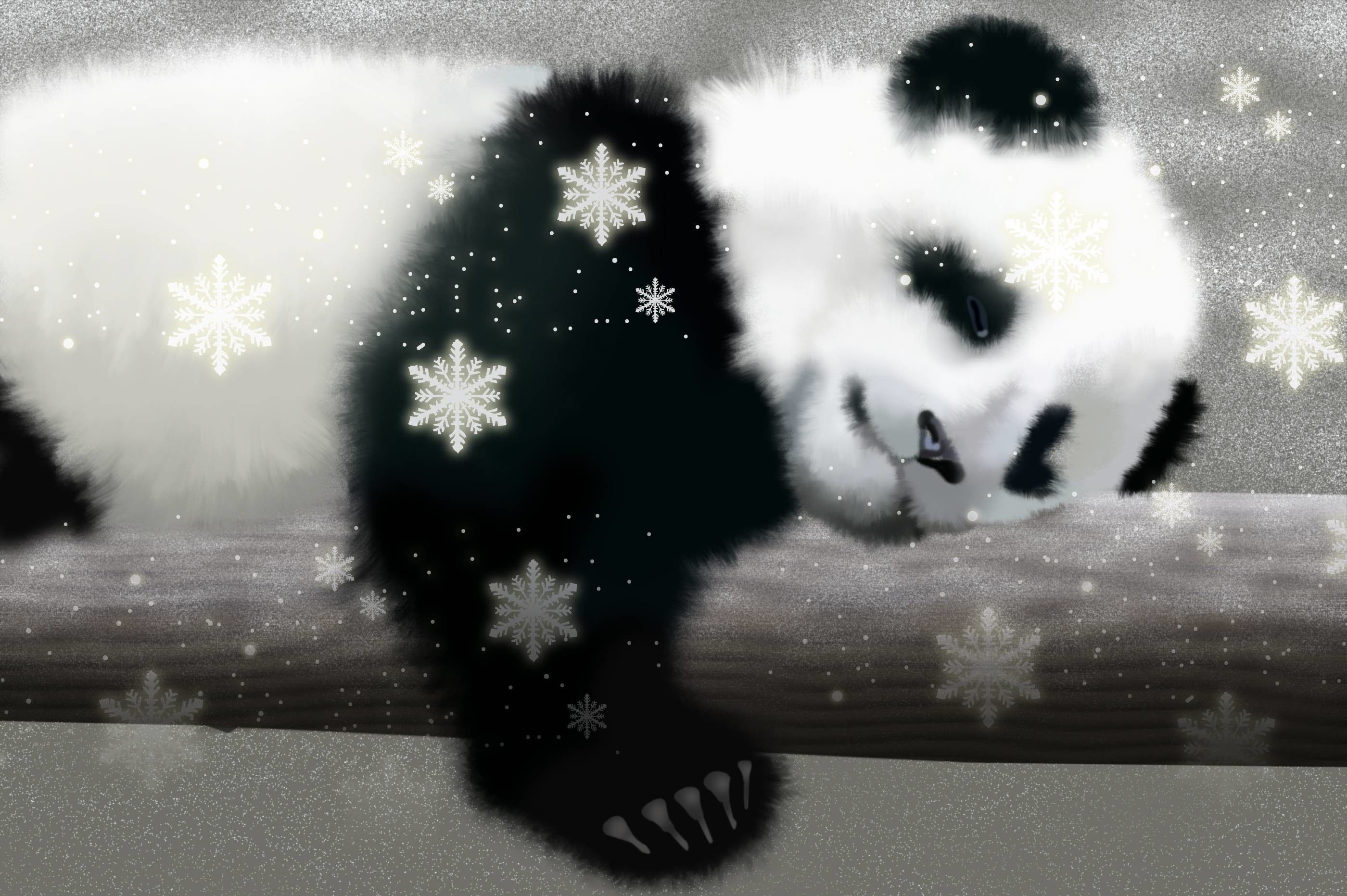 Cucciolo panda con palloncino cuore, 1080x1920 Verticale, Telefono