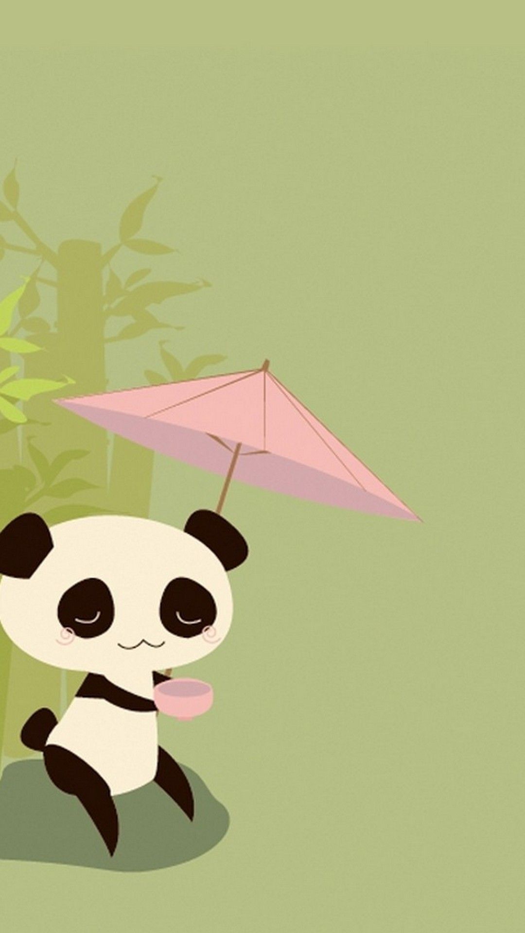 Panda cucciolo con ombrellino rosa, 1080x1920 Full HD Verticale, iPhone