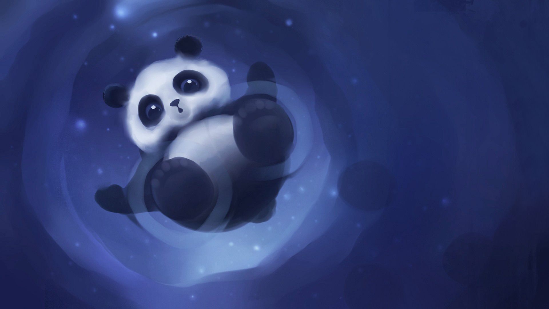 Cucciolo panda vortice blu, 1920x1080 Full HD, Desktop