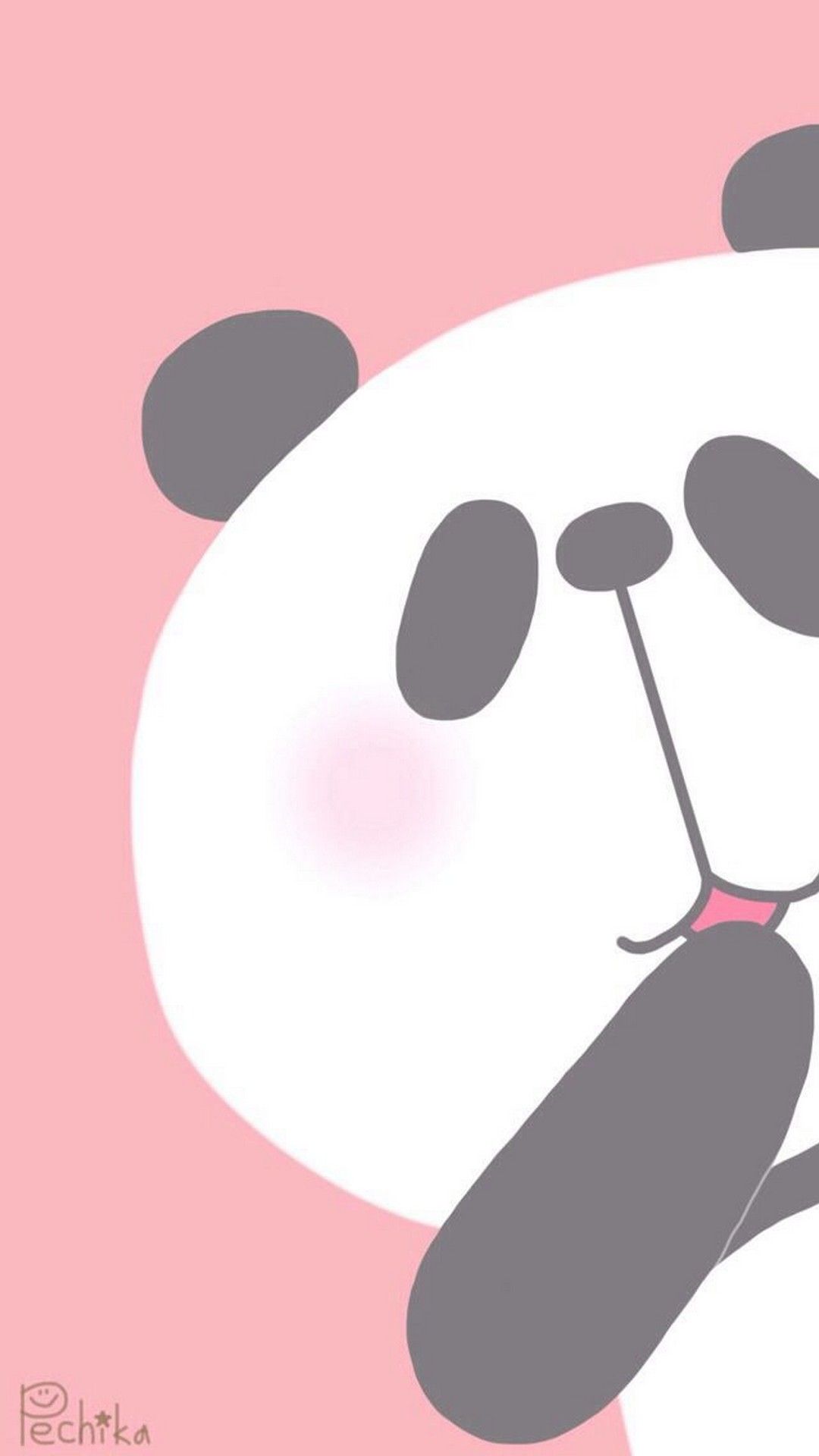 Panda cartoon sfondo rosa, kawaii, 1080x1920 Full HD Verticale, iPhone Pro Max