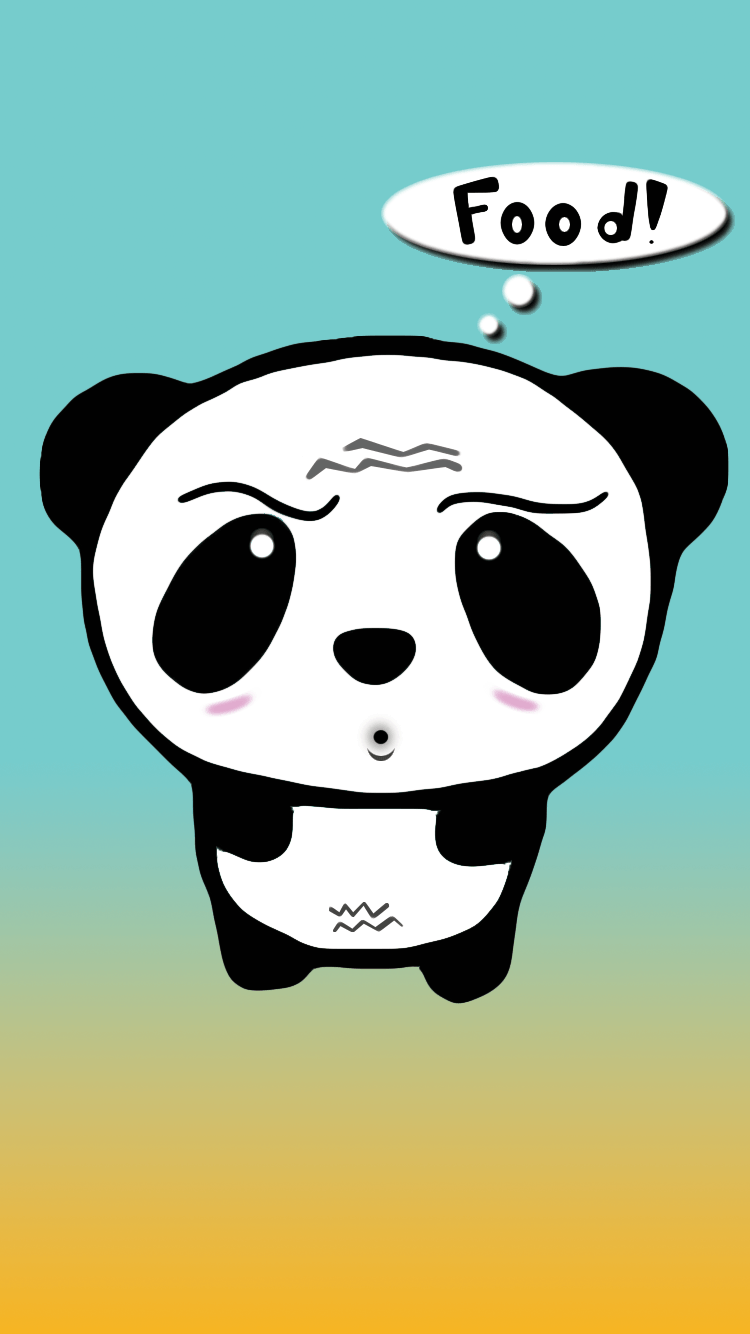 Panda seduto silhouette bianco nero, 1080x1920 Verticale, iPhone Plus