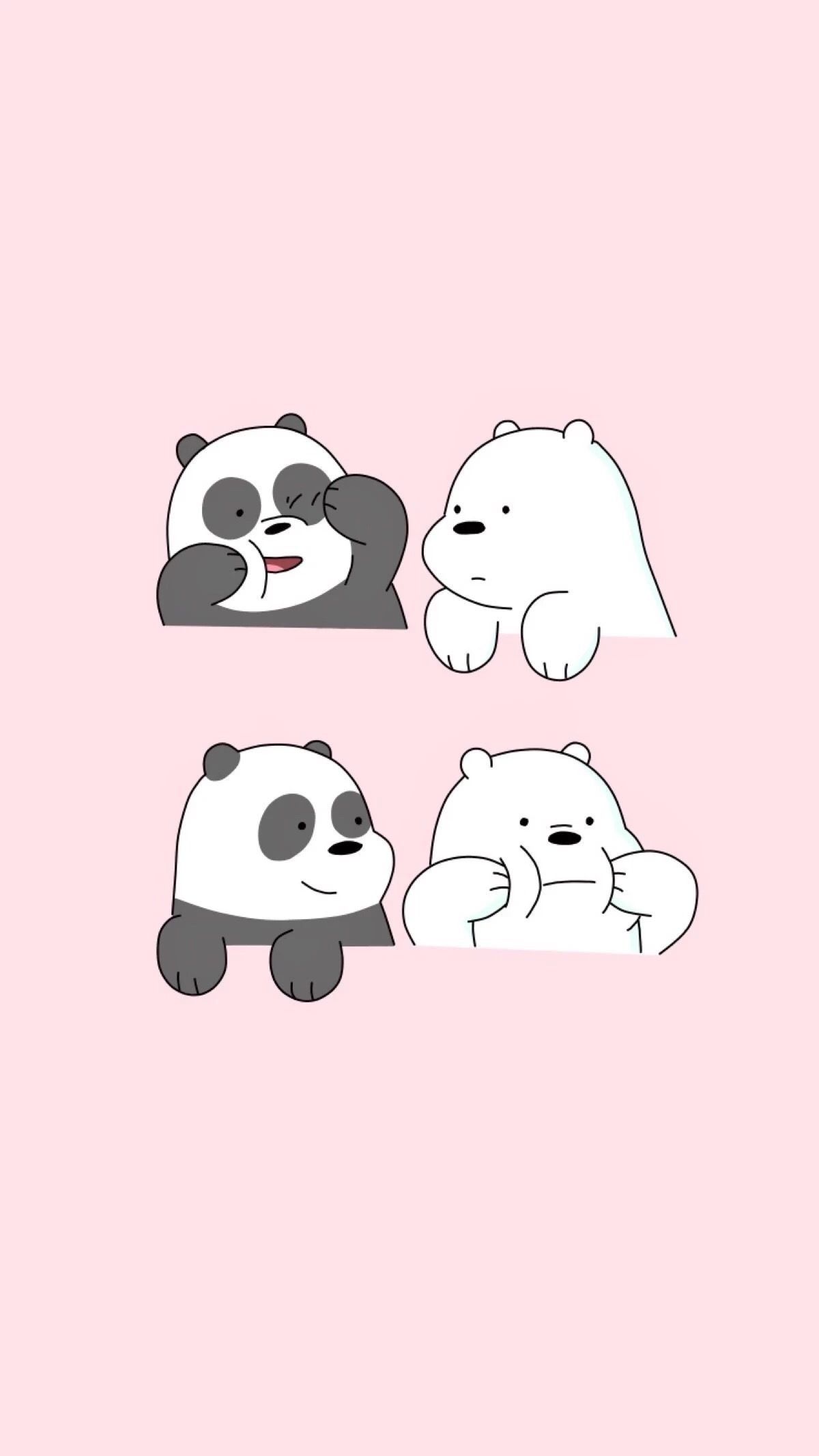 Panda e orso kawaii rosa, 1200x2134 Verticale, iPhone