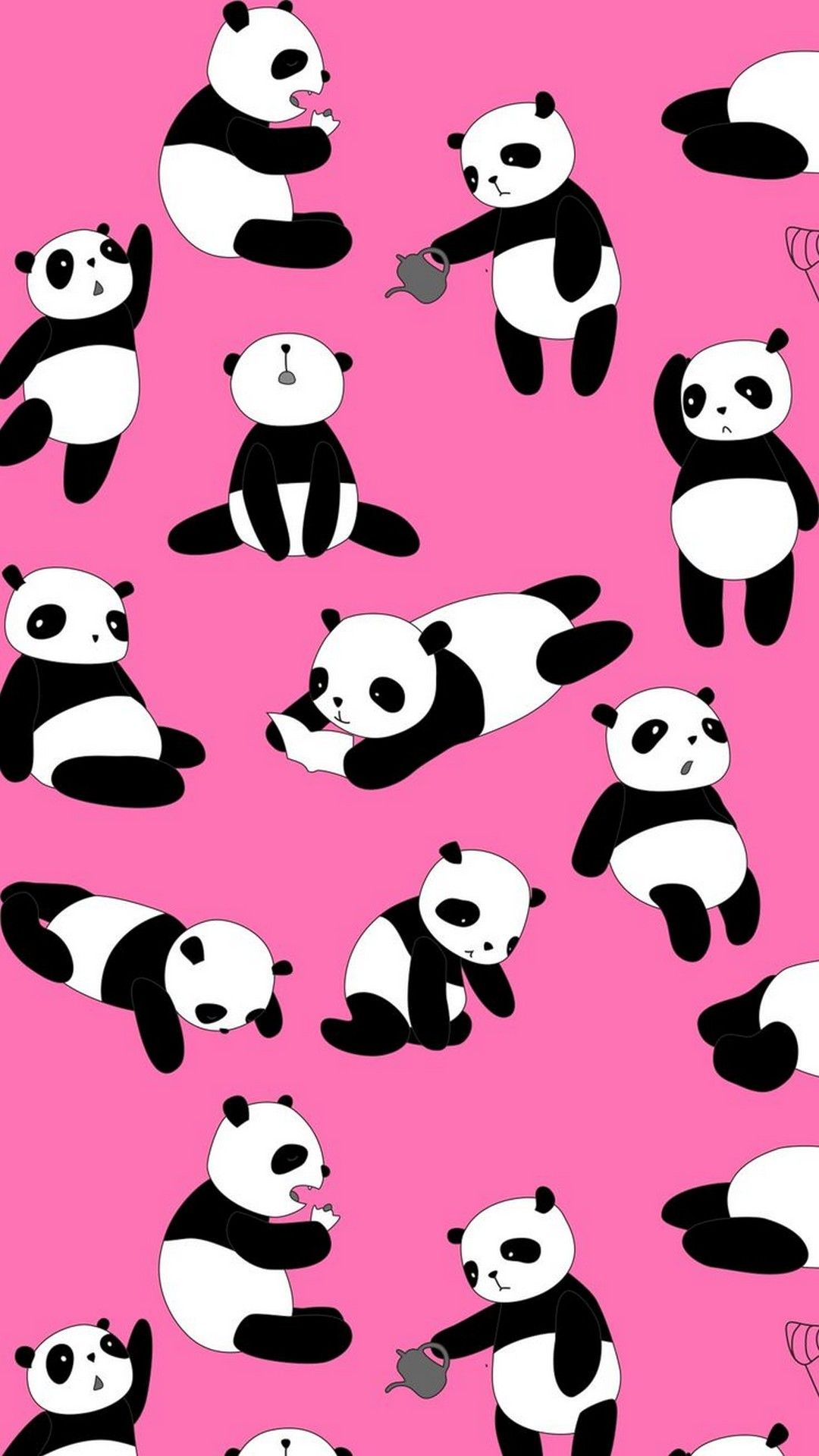 Panda cartoon minimalista grigio, 1242x2208 Full HD Verticale, iPhone Plus
