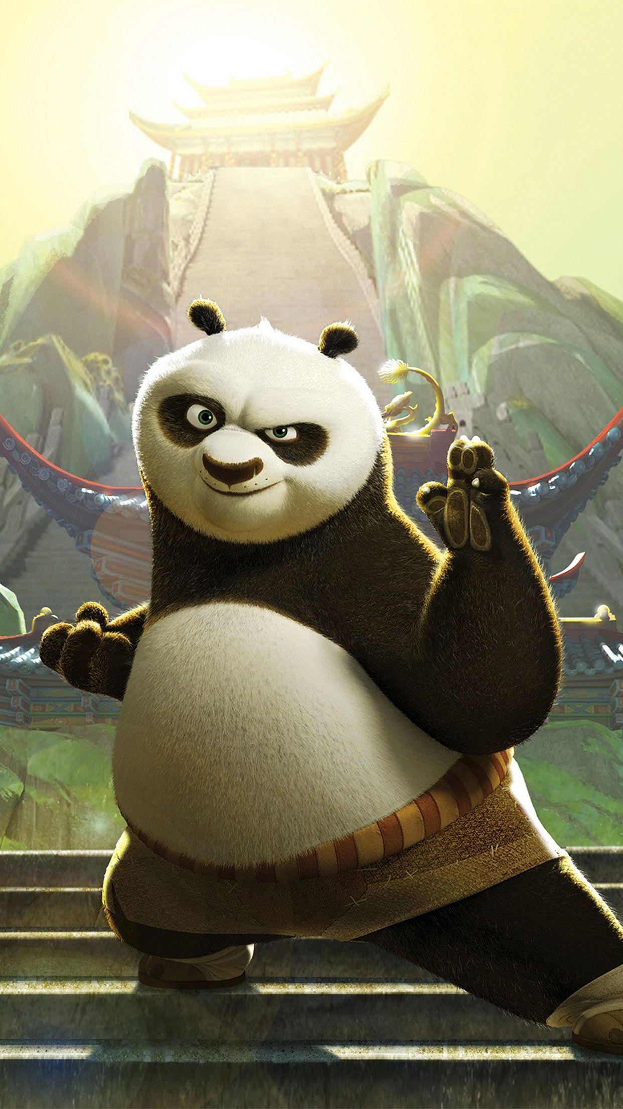 Kung Fu Panda posa combattimento, 1242x2208 Full HD Verticale, iPhone Air