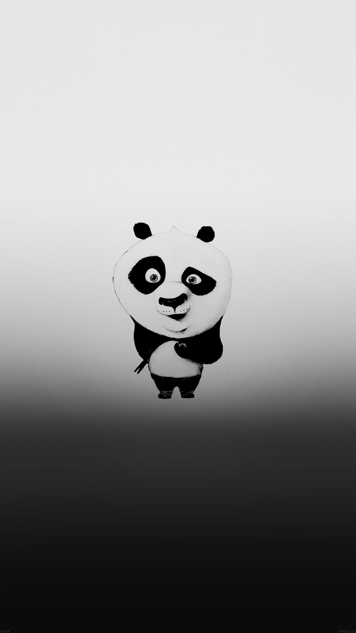 Panda cartone bianco nero, 1242x2208 Verticale, iPhone Pro