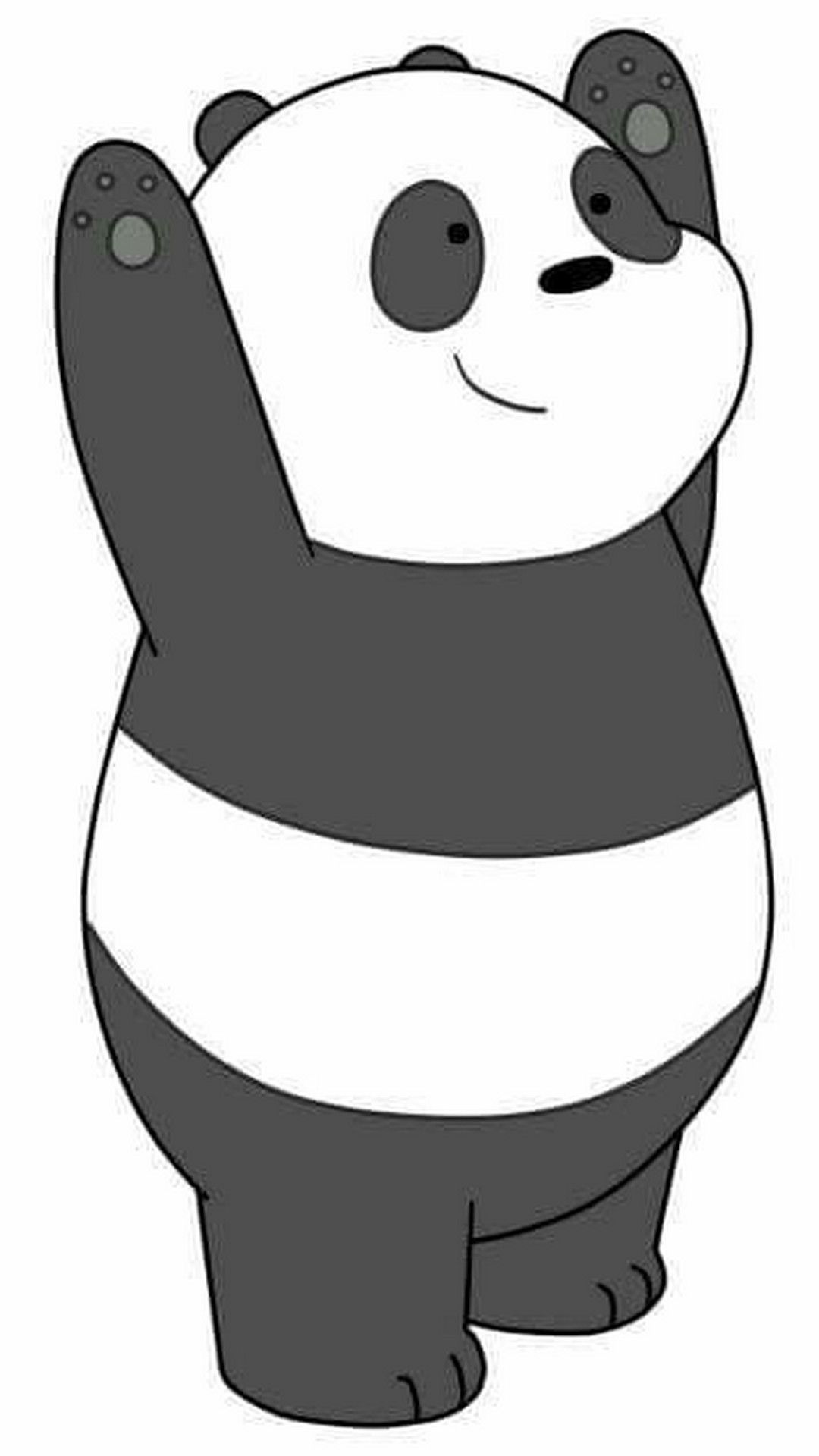Panda cartone animato We Bare Bears, 1080x1920 Verticale, iPhone Pro Max