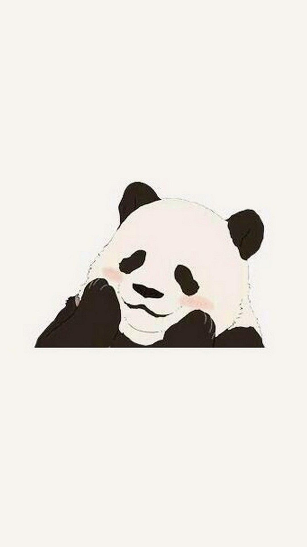 Panda minimalista bianco e nero, 1080x1920 Verticale, iPhone Plus